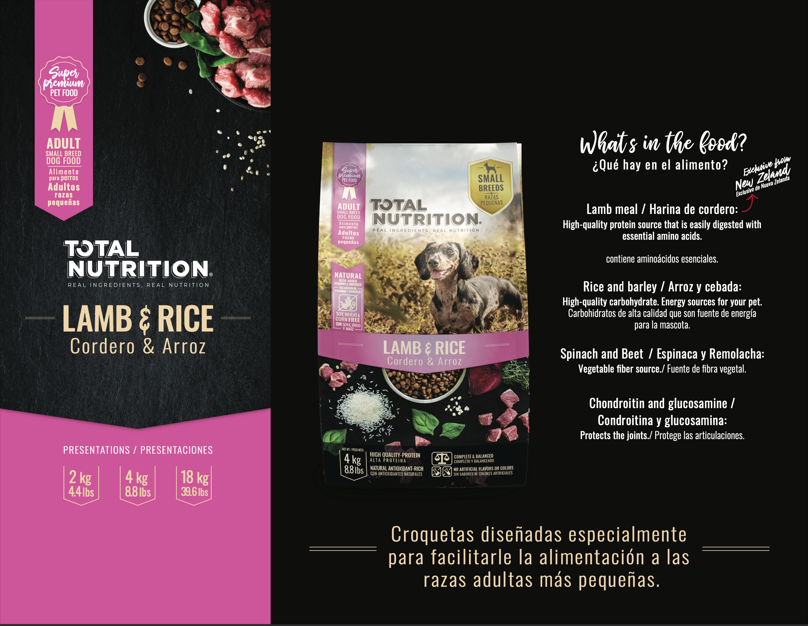 Total Nutrition Small Bites Cordero y Arroz. Adulto